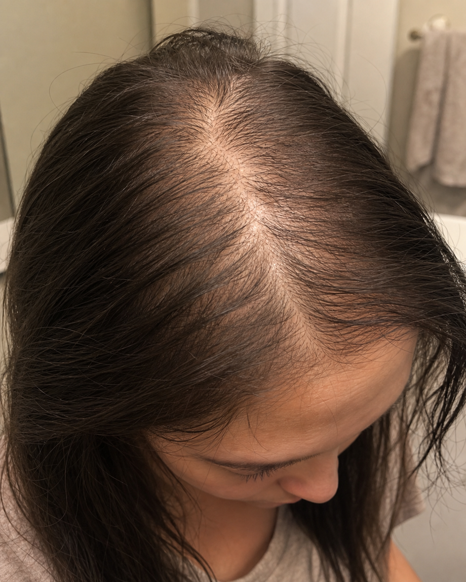 After 12 weeks: visibly thicker hair